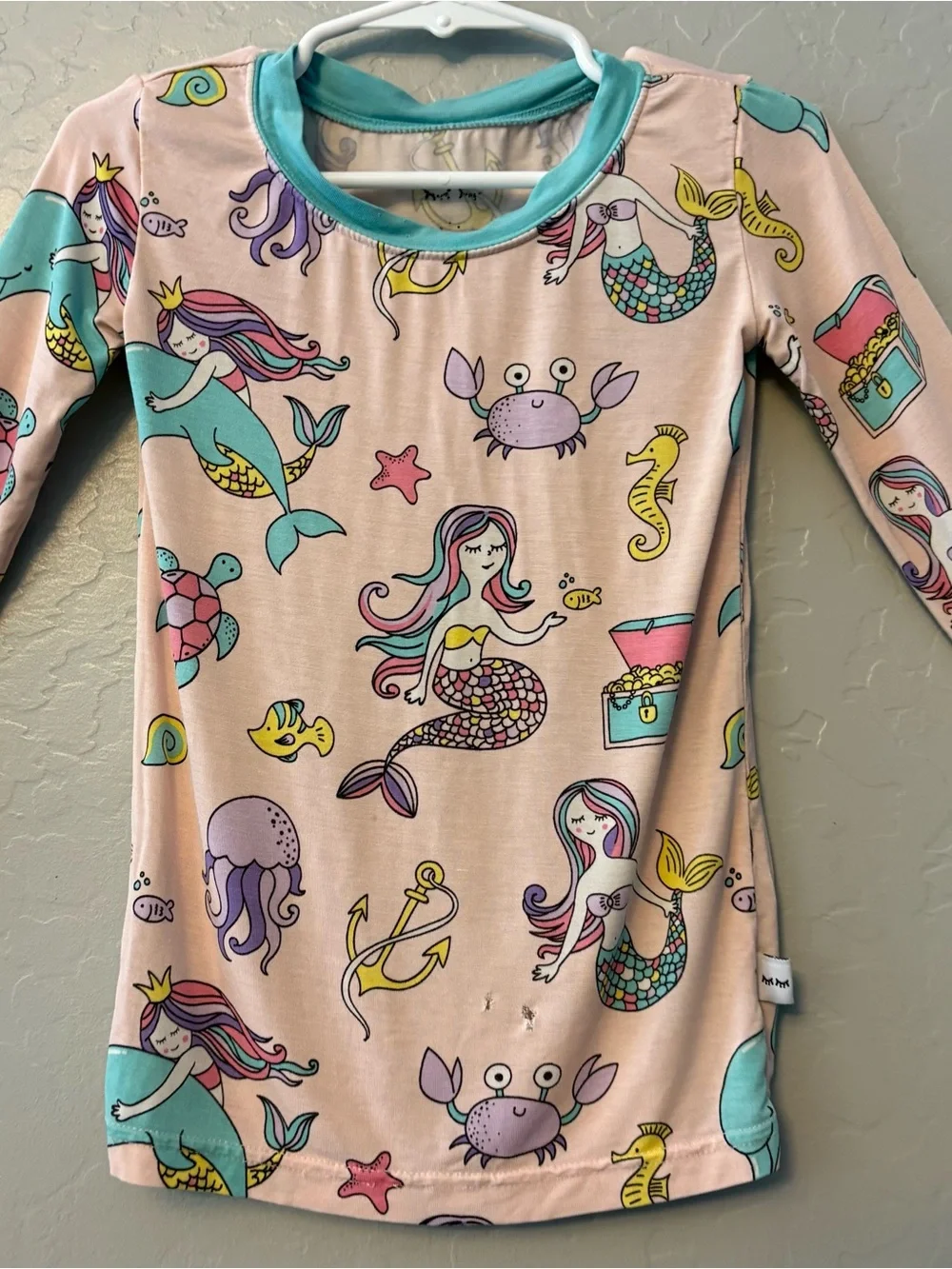 Little Sleepies OG retired pink mermaid two piece bamboo pajama set size 4t
